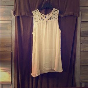 Cream dress with flower lace